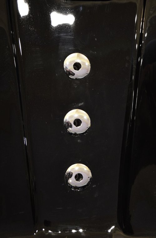 Czarna wanna z hydromasażem dwuosobowa Turbo 180x120 cm MO-1631B Lewa