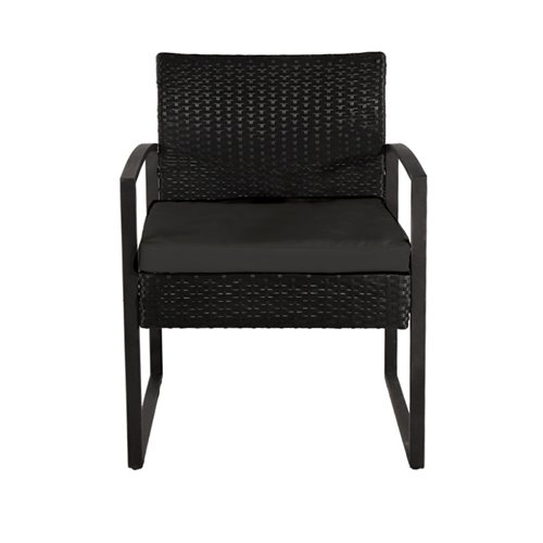 Zestaw mebli ogrodowych z technorattanu stół, sofa, krzesła dla 4 osób Atlas czarny