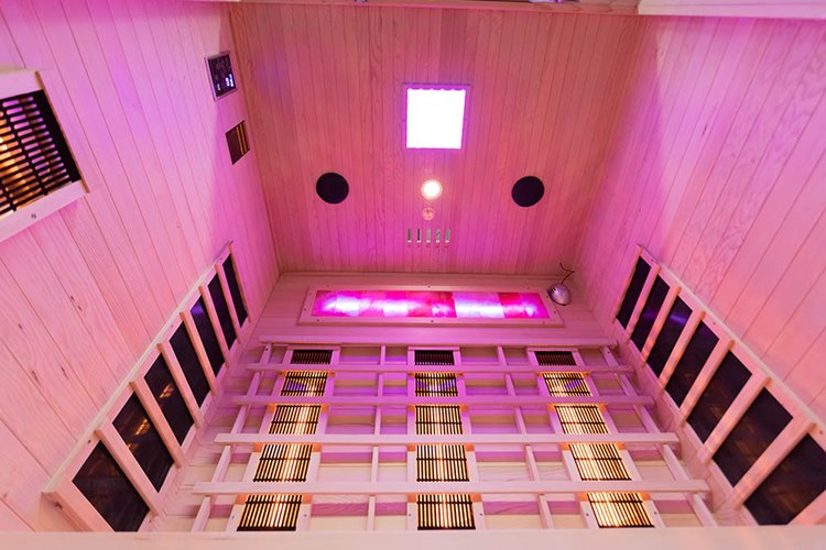 Sauna na podczerwień trzyosobowa panele sól himalajska 150X120X190CM MO-EA3R Infrared Mazur
