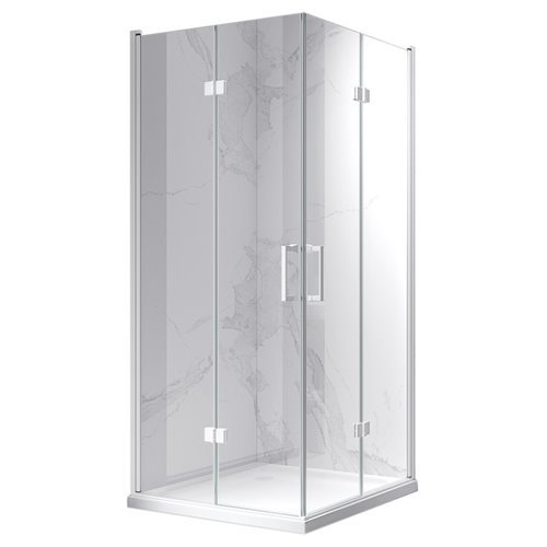 Biała kabina prysznicowa kwadratowa drzwi składane 80x80 KZ08B