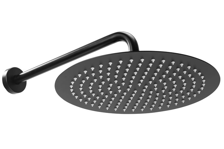 Czarny zestaw prysznicowy podtynkowy z termostatem Lungo Rea