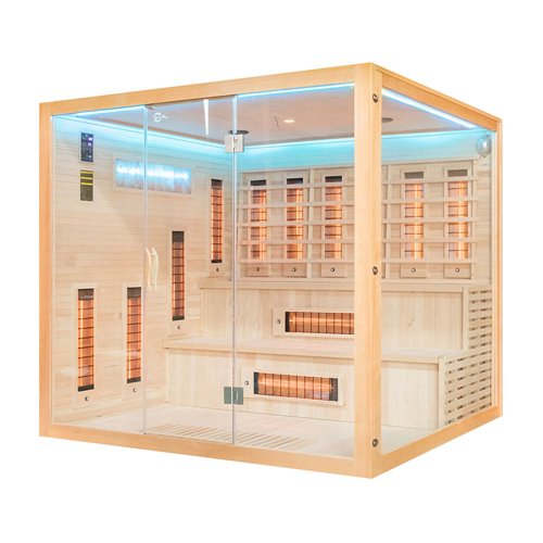Sauna na podczerwień 4 osobowa + kamienie solne 220X200X200CM MO-EA4RS XXL Infrared Mazur
