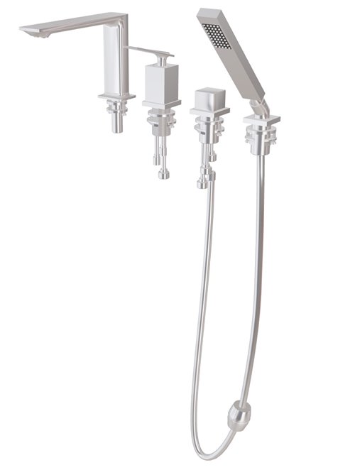 Bateria wannowa 4-otworowa chrom Aspira Besco BW-A4-CH