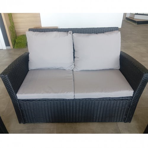 Meble ogrodowe z technorattanu sofa, stół, fotele zestaw Lagos