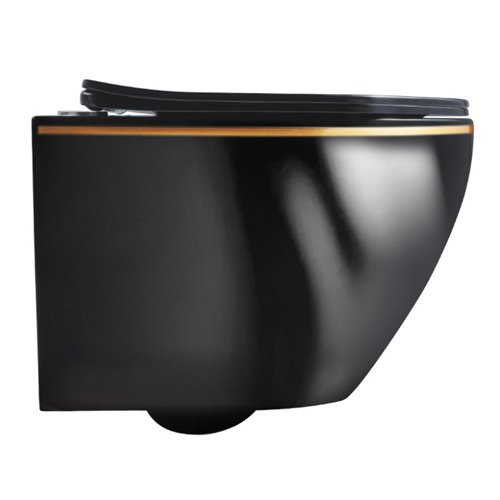 Zestaw podtynkowy stelaż GEBERIT DUOFIX + miska MIZU-BL-GL-RIM-03 + przycisk DELTA 50 czarny mat