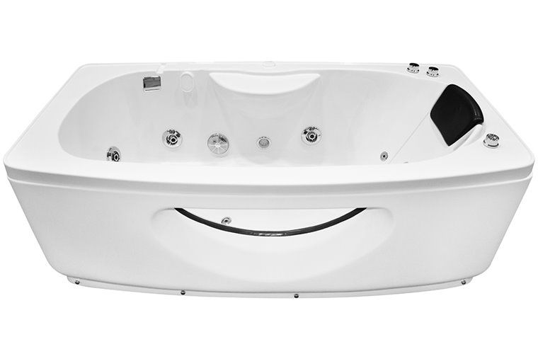 Biała prostokątna kabino wanna z hydromasażem + sauna 145x85 cm MO-09944A-145BS