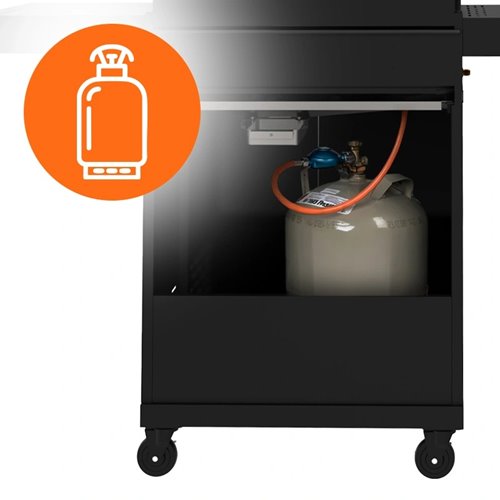 Grill gazowy ZEUS-B kolor czarny ruszt żeliwny moc 11,5 kW + pokrowiec + palnik boczny zdjęcie 20