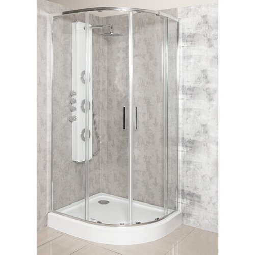 Kabina prysznicowa asymetrczyna z brodzikiem lewa 100x80 Solid RA Kerra