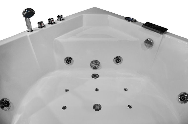 Wanna z hydromasażem narożna pięciokątna 150x150 cm MO-0633