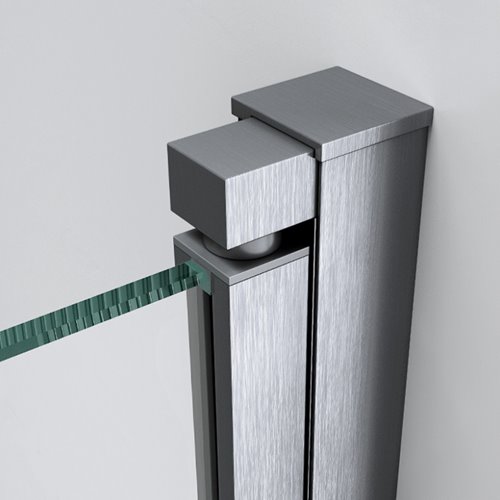 Stal szczotkowana kabina prysznicowa kwadratowa drzwi składane 90x90 KZ08C