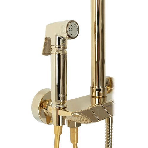 Złoty zestaw prysznicowy z wylewką Max Rea Gold