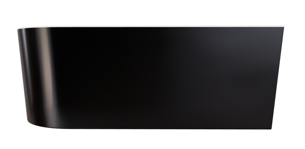 Wanna przyścienna czarno-biała narożna prawa syfon z przelewem chrom 170 cm Zoya B&W Besco WAS-170ZBP