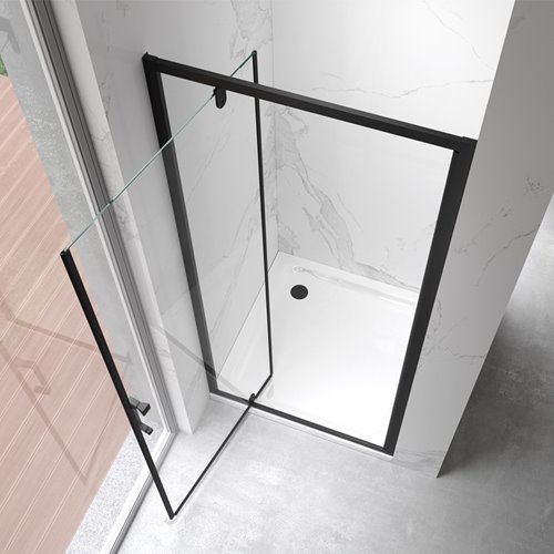 Czarne drzwi prysznicowe wnękowe 70 cm