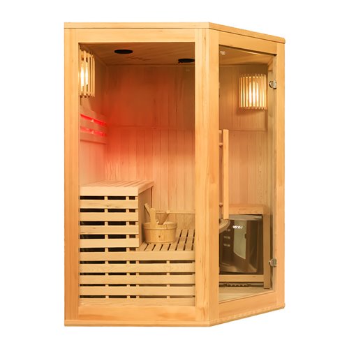 Sauna fińska 5-osobowa narożna 150x150 cm piec Harvia 6KW Bodo4