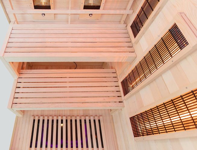 Sauna na podczerwień 2 osobowa + kamienie solne 120X120X200CM MO-EP2RSP Infrared Mazur
