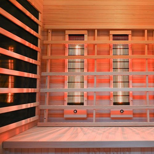 Sauna na podczerwień 4-osobowa 150x120 cm grzejniki kwarcowe i karbonowe Alta3 Infrared