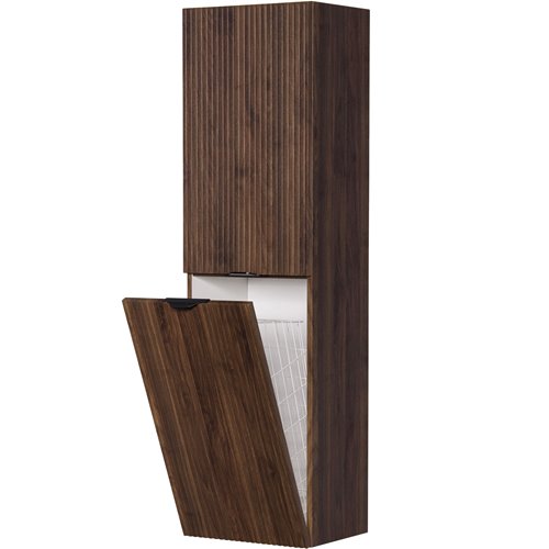 Słupek łazienkowy z lamelami wiszący z koszem 143,5x40 Victa Lamello kolor orzech