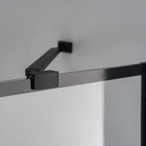 Czarna prostokątna kabina prysznicowa 100x80 drzwi uchylne BS02A