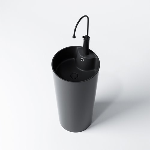 Umywalka wolnostojąca ceramiczna owalna czarny mat 85x40 cm LINO-MTB-400