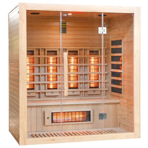 Sauna na podczerwień 4-osobowa 175x120 cm grzejniki kwarcowe i karbonowe Alta5 Infrared