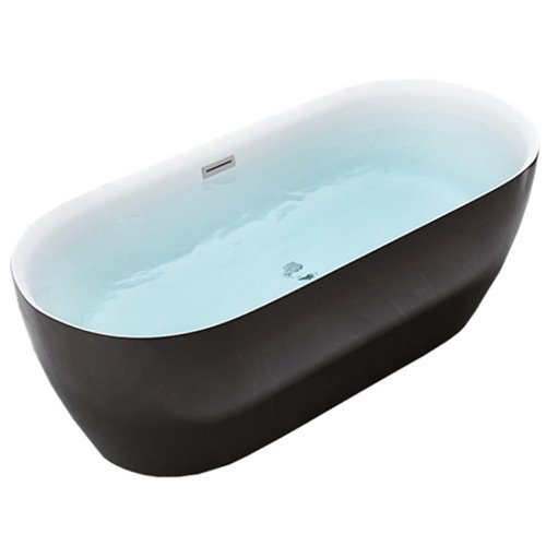 Wanna wolnostojąca czarno-biała 150 cm Cesana Hydrosan