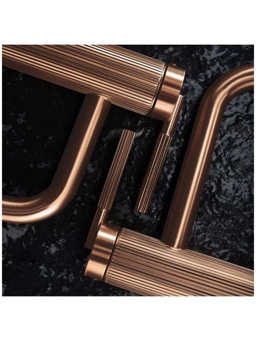 Bateria umywalkowa wysoka Argon Rea miedź szczotkowana