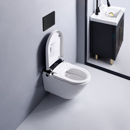 Zestaw podtynkowy wc stelaż + miska automatyczna myjąca przycisk czarny Drop