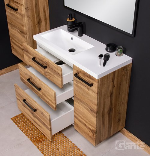 Szafka wisząca z umywalką 90 cm kolor dąb naturalny 39/3 seria Fokus Loft Gante