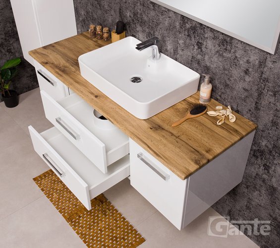 Szafka z umywalką dolomitową 140 cm 140/50/C2  seria Fokus B