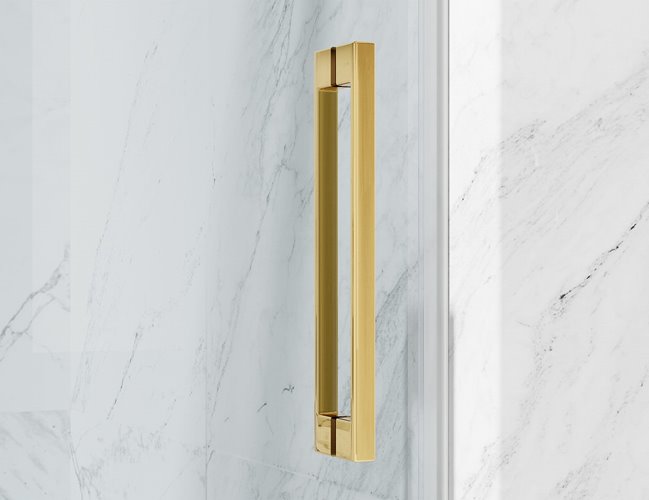 Kabina prysznicowa narożna 140x80 cm szkło 8mm mleczne profile złoty połysk Swiss Liniger