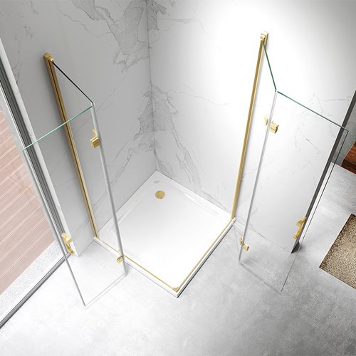 Kabina prysznicowa drzwi składane złota kwadratowa 70x70 KZ08AG