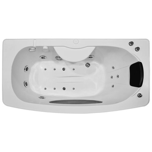 Biała prostokątna kabino wanna z hydromasażem + sauna 145x85 cm MO-09944A-145BS