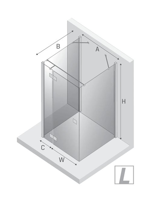 Kabina prysznicowa przyścienna 120x100 lewa EXK-1267 Reflexa New Trendy