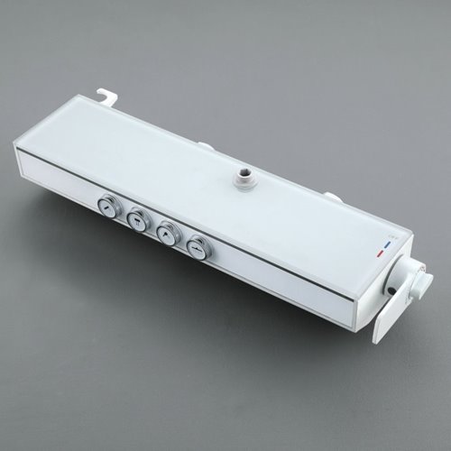 Biały zestaw prysznicowy natynkowy z termostatem F19-WH LCD