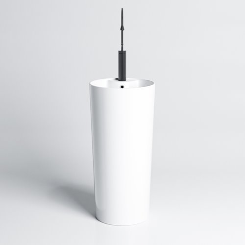 Umywalka wolnostojąca ceramiczna owalna biała 85x40 cm LINO-WH-400