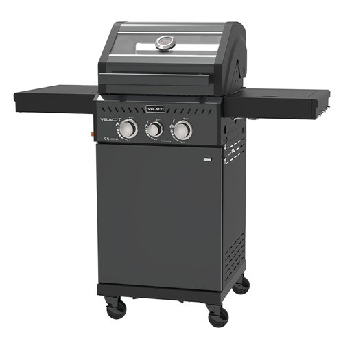 Grill gazowy ZEUS-A kolor czarny ruszt żeliwny moc 8,5 kW + pokrowiec + palnik boczny