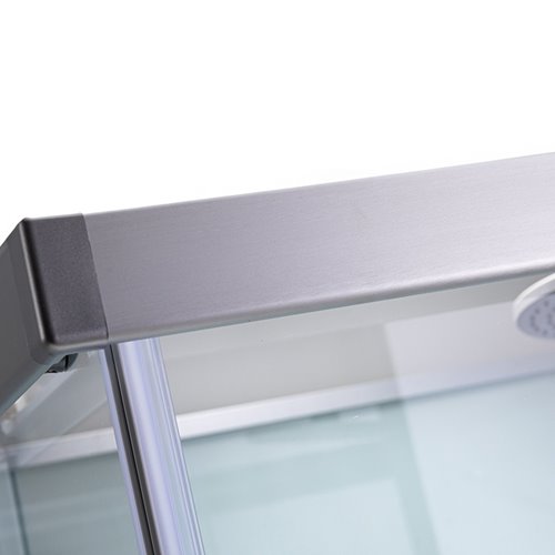 Kabina prysznicowa zabudowana prostokątna profil szczotkowany 100x80 Alma Lewa