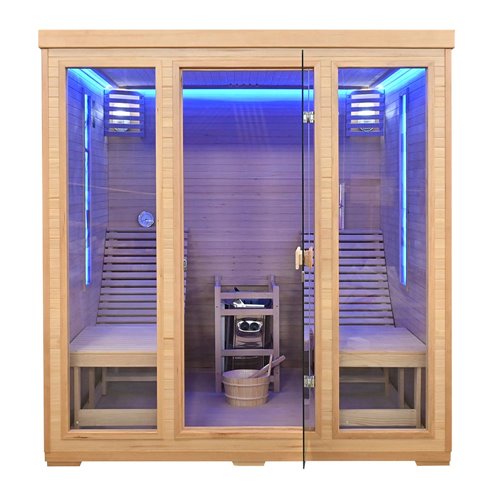 Sauna sucha fińska piec 8 KW Harvia BC80 + kamienie solne 180X180X190CM MO-TS4 Mazur