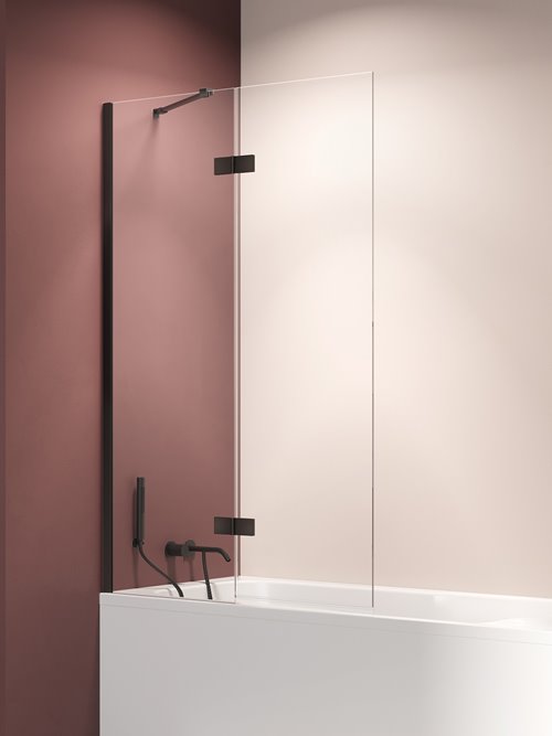 Parawan wannowy kolor czarny mat lewy 100x150 P-0233-WL Nesta Black New Trendy