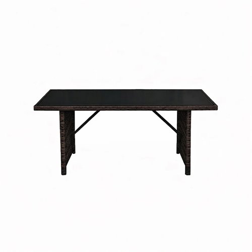 Zestaw mebli ogrodowych z technorattanu narożnik, stół, pufy Toledo brąz zdjęcie 7