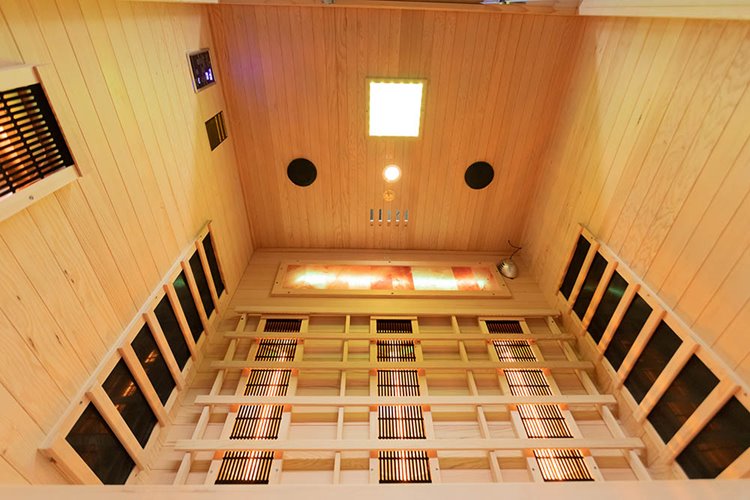 Sauna na podczerwień trzyosobowa panele sól himalajska 150X120X190CM MO-EA3R Infrared Mazur