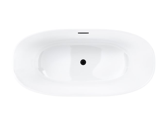 Wanna akrylowa, wolnostojąca Salina Corsan 170 cm korek klik-klak czarny