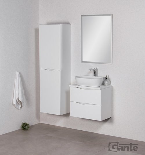 Szafka łazienkowa wisząca ONDA 60 cm biała z umywalką Gante
