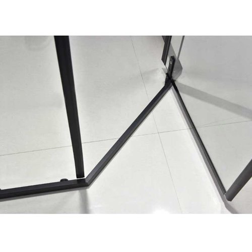 Czarna kabina prysznicowa pięciokątna 80x80 drzwi uchylne KZ4026A