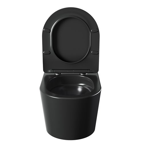 Czarna matowa miska wc wisząca Rimless Elite Tornado ELITE-MTB-03 Hydrosan