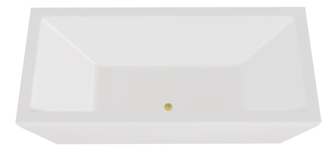 Wanna wolnostojąca prostokątna syfon złoty Vera 180 Besco