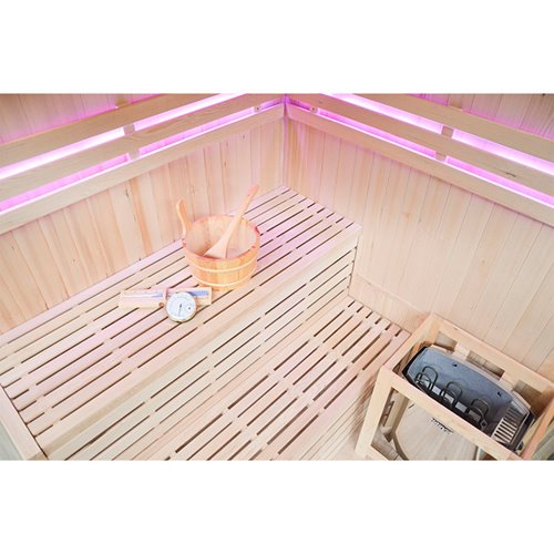 Sauna fińska 5-osobowa narożna 150x150 cm piec Harvia 6KW Bodo4