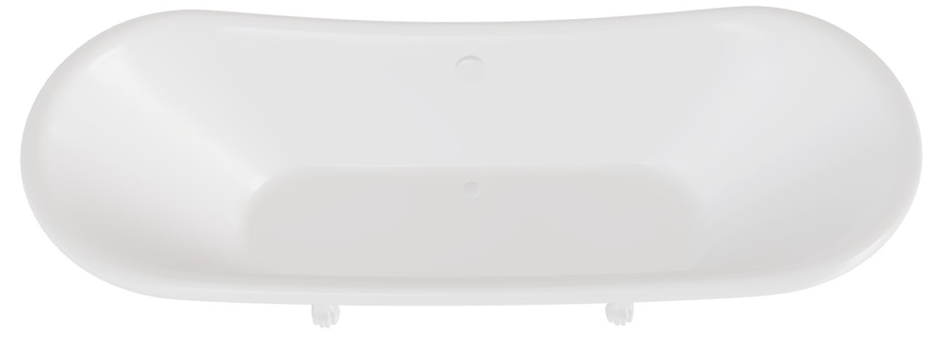 Wanna wolnostojąca czarno-biała 190 cm białe łapy Amelia B&W Besco WKA-190+BWW