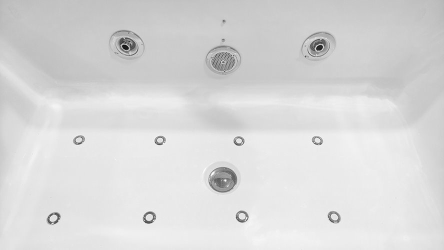 Wanna wolnostojąca z hydromasażem prostokątna konglomerat 150x75 cm MO-1801A