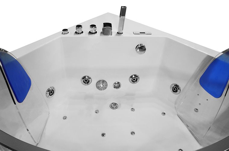 Wanna z hydromasażem przeszklona narożna 141x141 cm MO-0053N